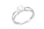 Кольцо из белого золота с жемчугом