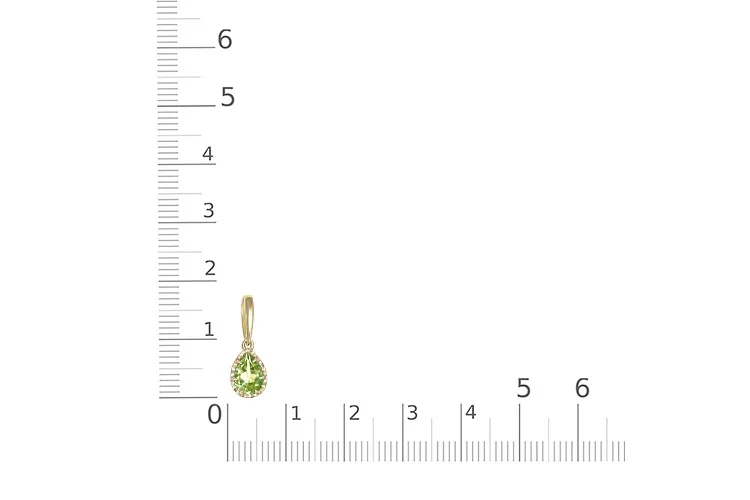 Подвеска из жёлтого золота с хризолитом
