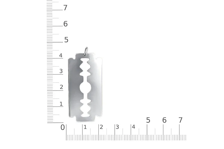 Подвеска Лезвие из белого золота без вставок