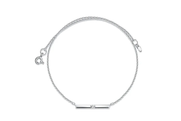 Колье из белого золота с фианитом