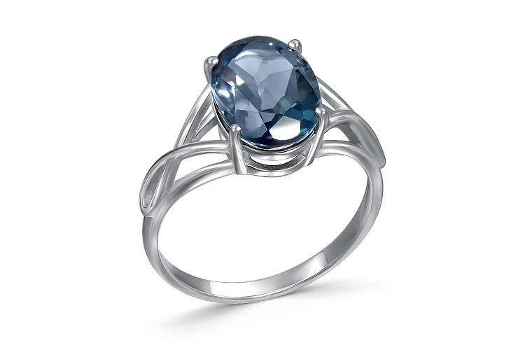 Кольцо из белого золота с кварцем