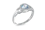 Кольцо из белого золота с топазом sky
