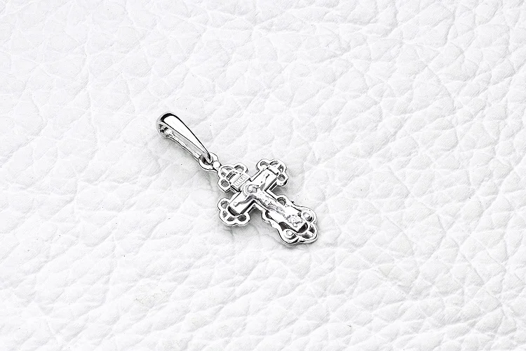 Крест из белого золота без вставок