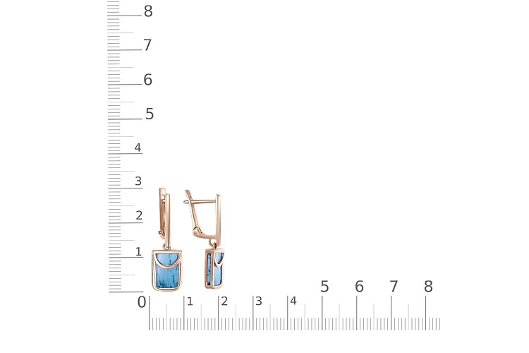 Серьги из красного золота с бирюзой