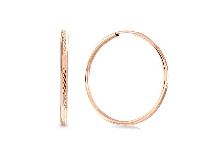 Серьги-конго из красного золота без вставок