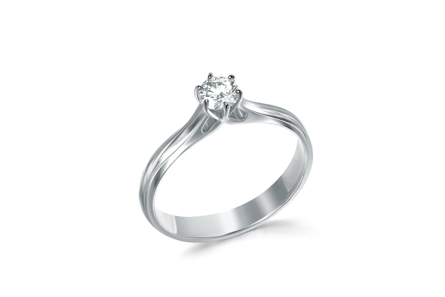 Кольцо из белого золота с кристаллом swarovski