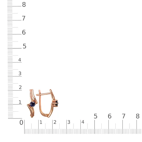 Серьги из красного золота с 2 сапфирами