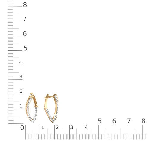 Серьги из жёлтого золота с 48 фианитами