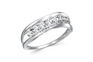 Кольцо Дорожка из белого золота с 7 бриллиантами