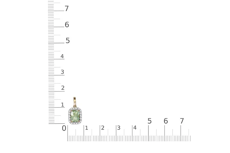 Подвеска из жёлтого золота с аметистом и 18 фианитами