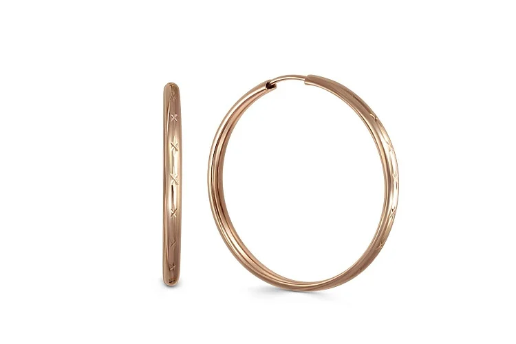 Серьги-конго из красного золота без вставок