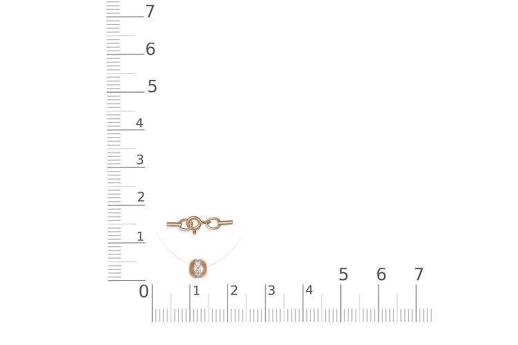 Колье из красного золота с 6 фианитами