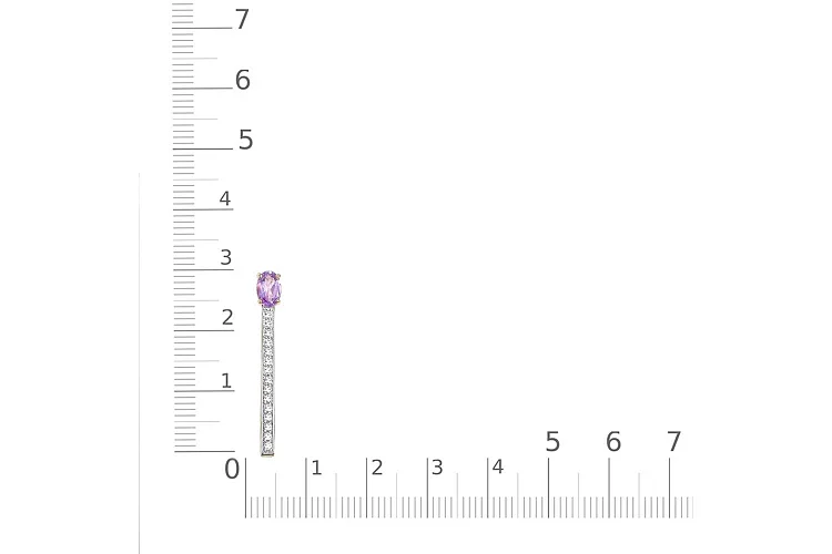 Подвеска Дорожка из красного золота с аметистом и 15 фианитами