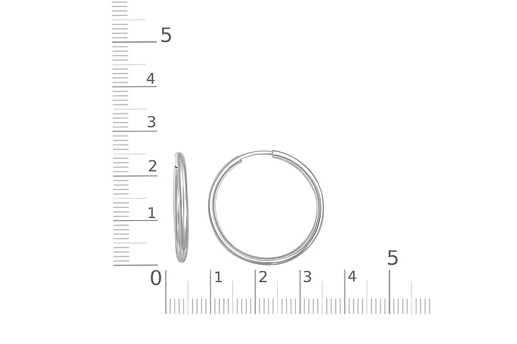 Серьги-конго из белого золота без вставок