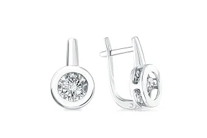 Серьги из белого золота с 2 бриллиантами