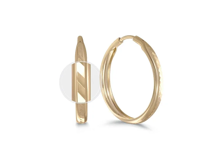 Серьги-конго из жёлтого золота без вставок