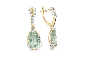 Серьги из жёлтого золота с 2 наноситалами и 64 фианитами