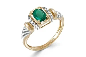 Кольцо из жёлтого золота с хризопразом