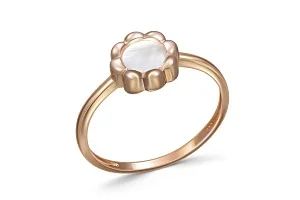 Детское кольцо Цветок из красного золота с перламутром