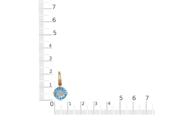 Подвеска из красного золота с топазом swiss и 14 бриллиантами