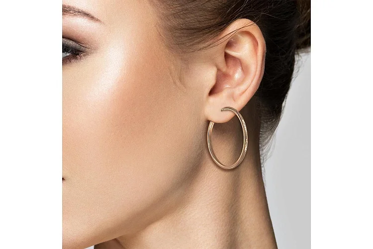 Серьги-конго из красного золота без вставок