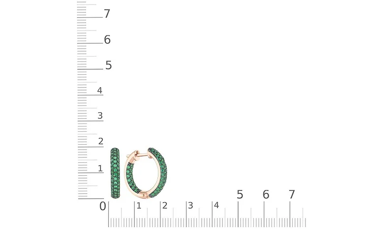 Серьги из красного золота с 130 фианитами