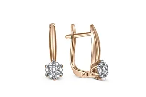 Серьги Малинки из красного золота с 14 бриллиантами