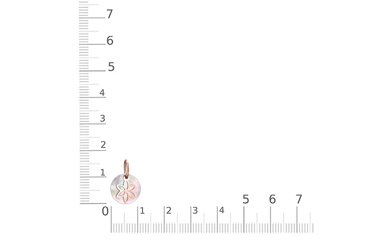 Подвеска Цветок из красного золота с перламутром