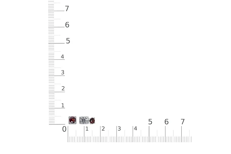Серьги-пусеты из белого золота с 2 гранатами