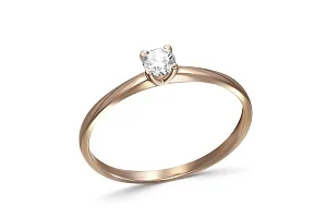 Кольцо из красного золота с фианитом