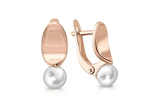 Серьги из красного золота с 2 жемчужинами