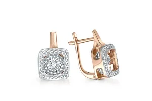 Серьги из красного золота с 46 бриллиантами