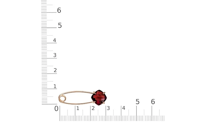 Булавка из красного золота с гранатом