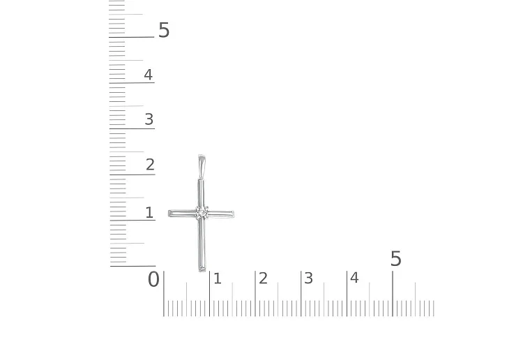 Крест из белого золота с бриллиантом