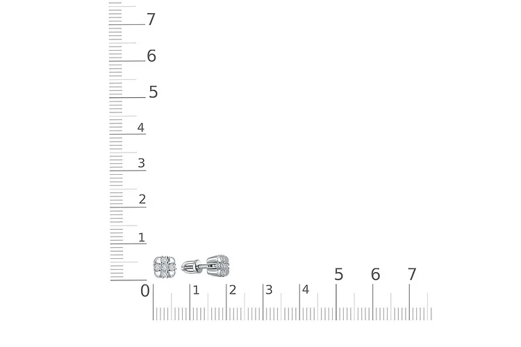 Серьги-пусеты из белого золота с 10 бриллиантами