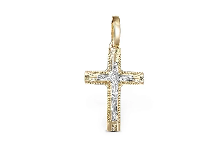 Крест из жёлтого золота без вставок
