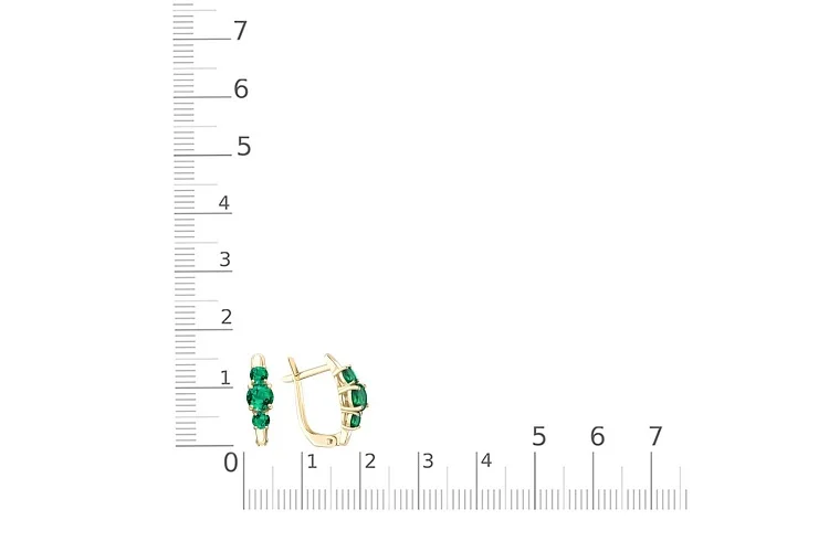 Серьги из жёлтого золота с 6 изумрудами