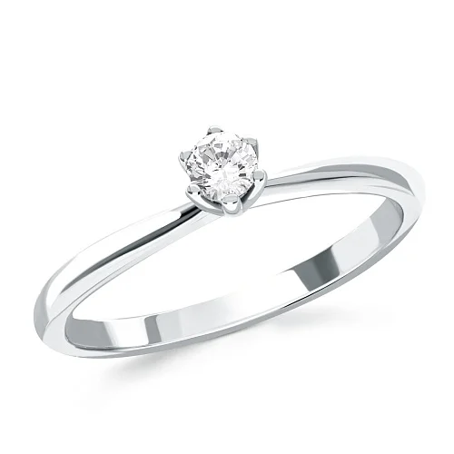 Кольцо из белого золота с муассанитом