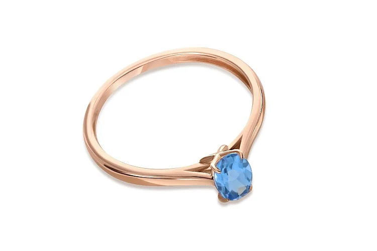 Кольцо из красного золота с топазом swiss