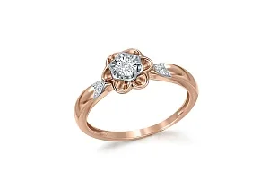 Кольцо Цветок из красного золота с 7 бриллиантами