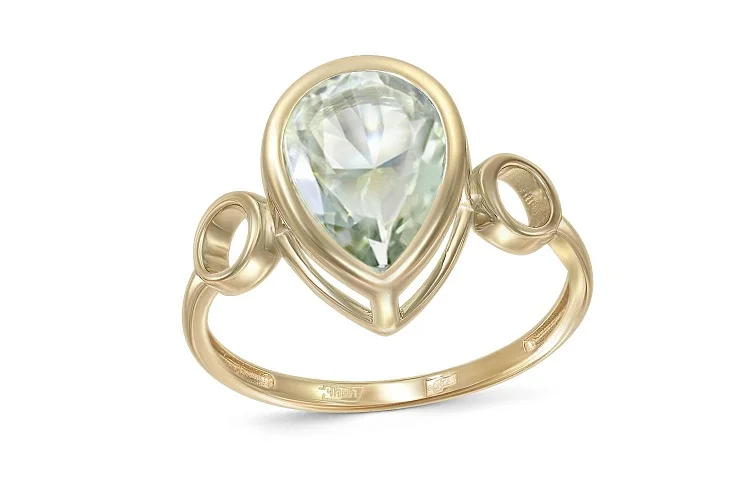 Кольцо из жёлтого золота с аметистом