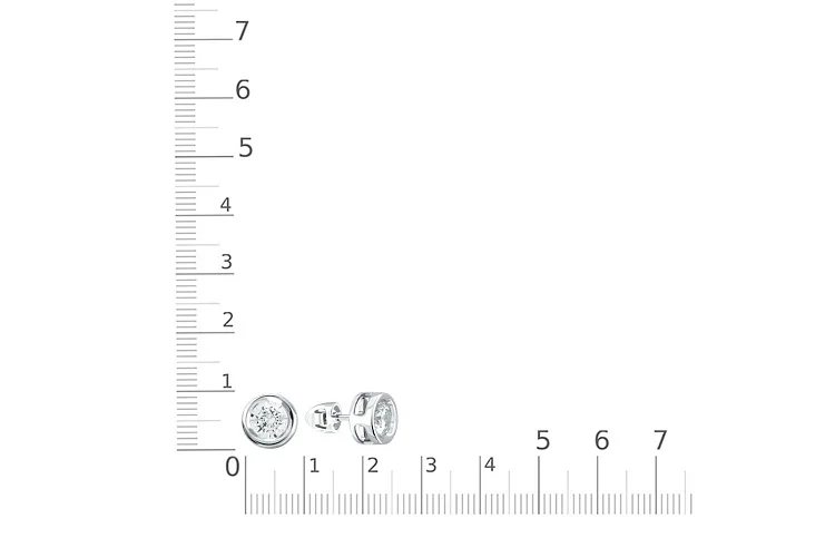 Серьги-пусеты из белого золота с 2 кристаллами swarovski