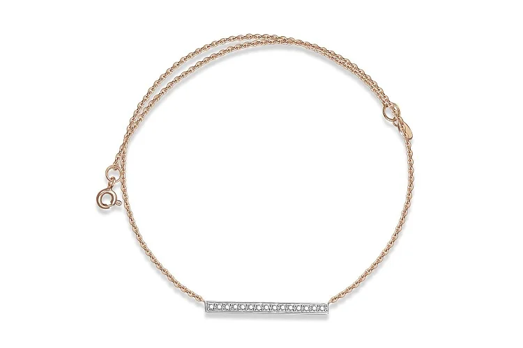 Колье из красного золота с 15 фианитами