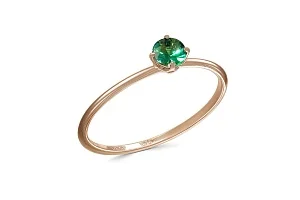 Кольцо из красного золота с изумрудом