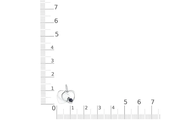 Подвеска Сердце из белого золота с сапфиром