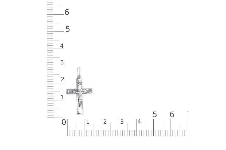 Крест из белого золота с бриллиантом