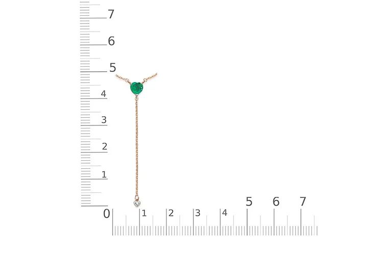 Колье Сердце из красного золота с изумрудом и фианитом