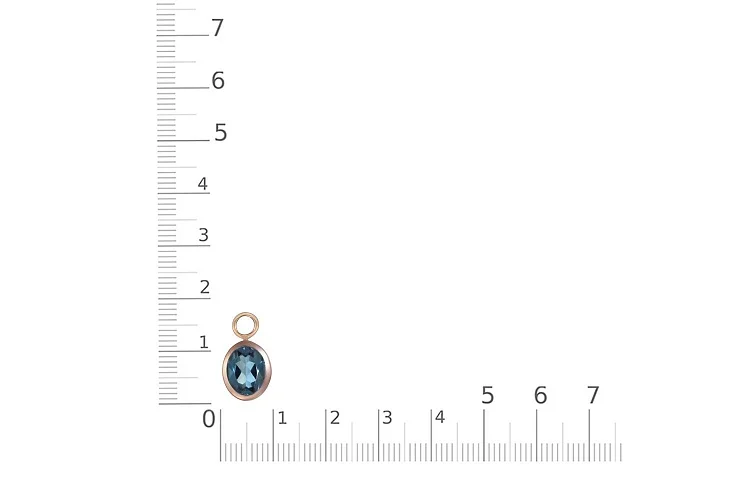 Подвеска серёг-трансформеров из красного золота с топазом лондон