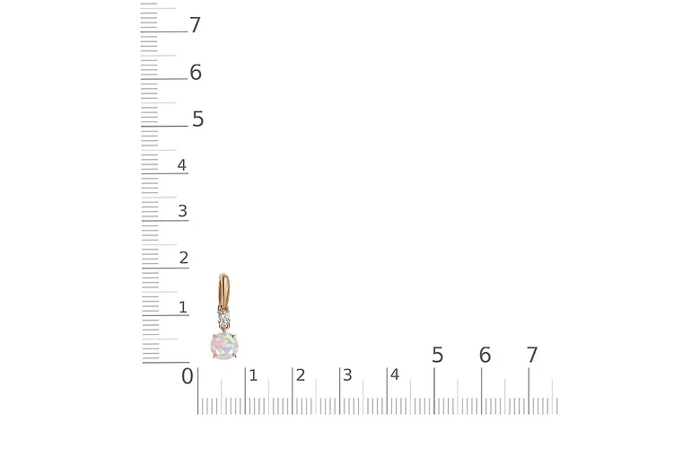 Подвеска из красного золота с опалом и фианитом