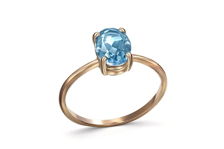 Кольцо из красного золота с топазом swiss